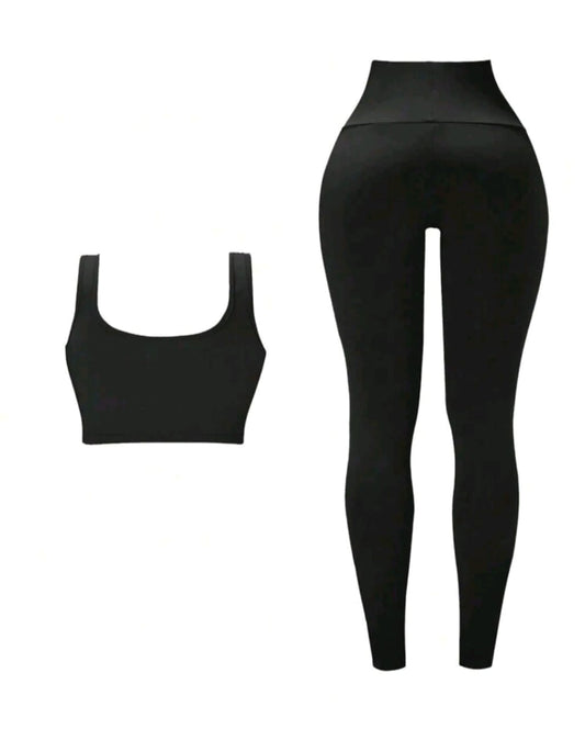 Black Knitted Ladies Tight-Fitting  Suit